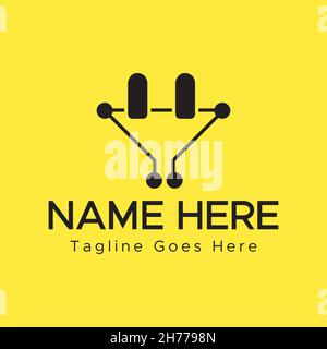 Minimalistic Electric Plug Logo.Black Color Electronics Logo. Stock Vector