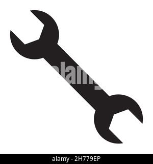 wrench tool icon in simple style on white background. Stock Vector