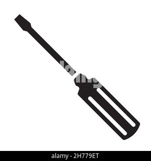 screwdriver tool icon in simple style on white background. Stock Vector