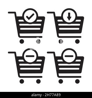 add to cart icon in simple style on white background. Stock Vector