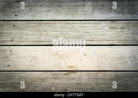 Wooden planks placed horizontally with lots of texture and light tones. Background concept. Stock Photo