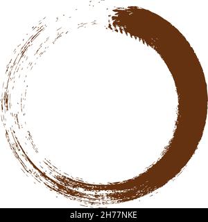 Brush Paint Dark Brown Circle Arts Stock Vector