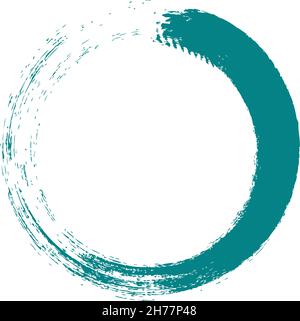 Mix Green Blue Brush Paint circle Arts Stock Vector