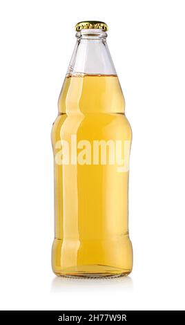 gold beer bottle isolated on white with clipping path Stock Photo
