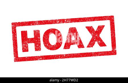 Vector illustration of The word Hoax in red ink stamp Stock Vector