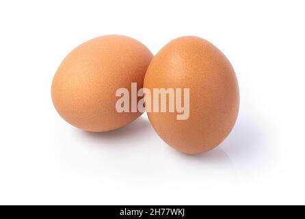two eggs  isolated on white background Stock Photo