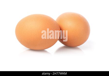 two eggs  isolated on white background Stock Photo