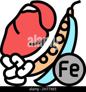 foods high in iron color icon vector illustration Stock Vector