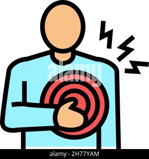 chest pain color icon vector illustration Stock Vector