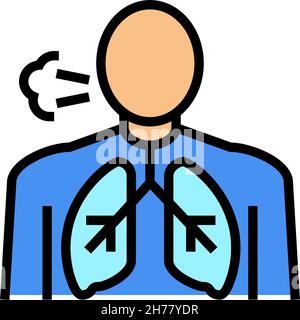 shortness of breath color icon vector illustration Stock Vector