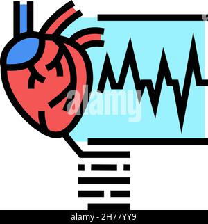 irregular heartbeats color icon vector illustration Stock Vector