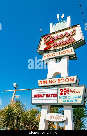 sign of desert sands motor hotel on the famous Route 66 central avenue Albuquerque  USA Stock Photo