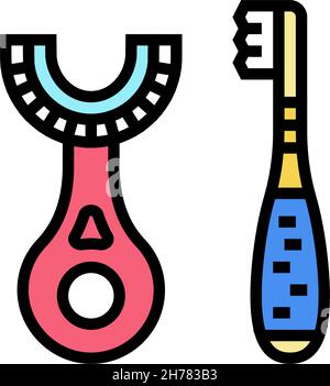 toddler toothbrush color icon vector illustration Stock Vector Image ...