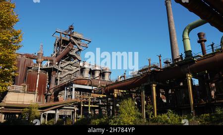 Old steel factory in duisburg, germany Stock Photo