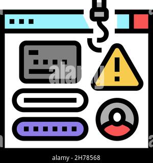 phishing attacks color icon vector illustration Stock Vector