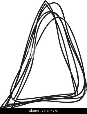 Hand drawn triangle doodle, sketch scribble element, pencil art design outline stroke glyph illustration Stock Vector