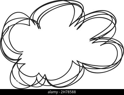 Hand drawn cloud doodle, sketch scribble element, pencil art design outline stroke glyph illustration Stock Vector