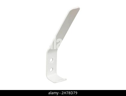 White clothes hook isolated on white background. Stock Photo