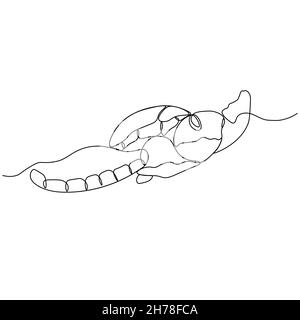 One single line drawing of big turtle for marine company logo identity. Adorable creature reptile animal mascot concept for conservation foundation. C Stock Vector