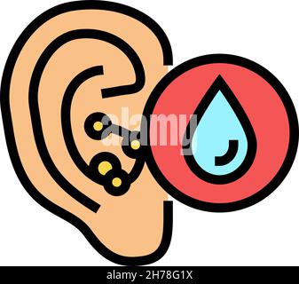 Ear bleeding color line icon. Human diseases. Pictogram for web page ...