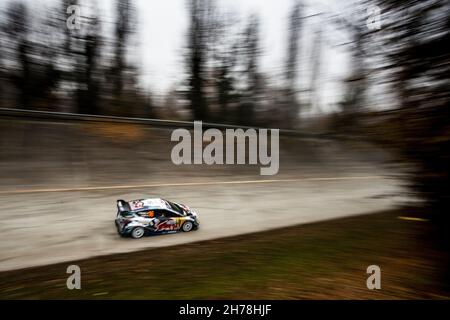 16 Fourmaux Adrien (fra), Coria Alexandre (fra), M-Sport Ford World Rally Team, Ford Fiesta WRC, action during the ACI Rally Monza, 12th round of the 2021 FIA WRC, FIA World Rally Championship, from November 18 to 21, 2021 in Monza, Italy - Photo: Nikos Katikis/DPPI/LiveMedia Stock Photo