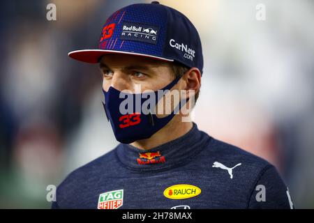 VERSTAPPEN Max (ned), Red Bull Racing Honda RB16B, portrait during the Formula 1 Ooredoo Qatar Grand Prix 2021, 20th round of the 2021 FIA Formula One World Championship from November 19 to 21, 2021 on the Losail International Circuit, in Lusail, Qatar - Photo: Xavi Bonilla/DPPI/LiveMedia Stock Photo