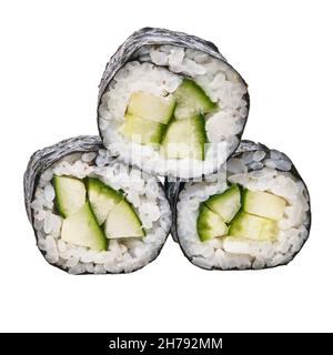 Sushi Chef Making Roll Sushi With Cucumber And Egg Stock Photo, Picture and  Royalty Free Image. Image 131623657.