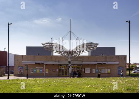 Birkenhead, UK: Conway Park railway station, part of the Merseylink network on the Wirral line. Stock Photo