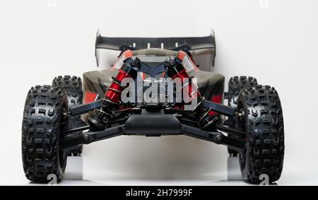 Front view of rc buggy model car isolated on studio background Stock Photo