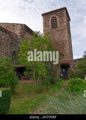 the 12th century Romanesque style Sainte-Anne church ,Vieille-Brioude ,Haute-Loire department, Auvergne-Rhône-Alpes region ,France Stock Photo