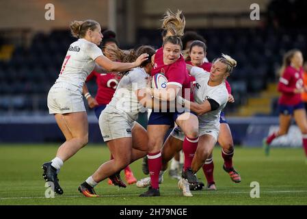 England's Sarah Bern during the Autumn International match at Sixways Stadium, Worcester. Picture date: Sunday November 21, 2021. Stock Photo