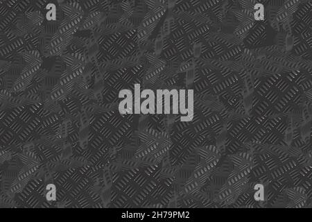 Corrugated Steel Seamless Pattern, 3D Background Illustration Stock Photo