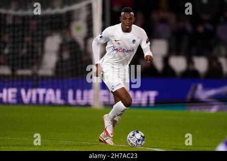 GENK, BELGIUM - JULY 14: Mujaid Sadick of Genk coaches his teammates during  the Club Friendly match between KRC Genk and AZ Alkmaar at Luminus Arena on  July 14, 2021 in Genk