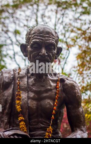 London, UK, 6th November 2019: Statue of Mahatma Gandhi in Tavistock Square