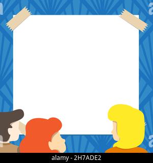 Team Members Looking At Whiteboard Brainstorming New Solutions. Colleagues Group Looking At Board Thinking Problem Solving Skills Stock Vector