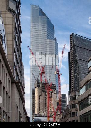 LONDON, UK - JULY 09, 2021:  Office Tower at 8 Bishopsgate under construction Stock Photo