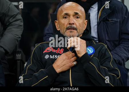 Milan, Italy. 21st Nov, 2021. The head coach Luciano Spalletti (SSC Napoli) during Inter - FC Internazionale vs SSC Napoli, italian soccer Serie A match in Milan, Italy, November 21 2021 Credit: Independent Photo Agency/Alamy Live News Stock Photo