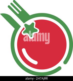 Tomato icon logo design vector illustration template Stock Vector