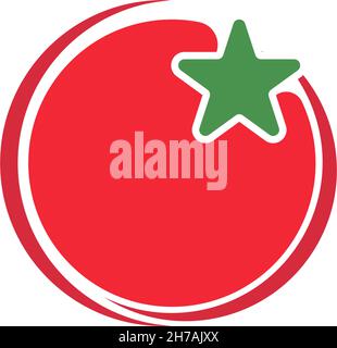 Tomato icon logo design vector illustration template Stock Vector