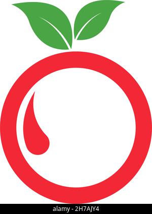 Tomato icon logo design vector illustration template Stock Vector
