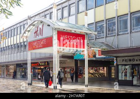 Entrance to Westgate Shopping Centre, Queensway, Stevenage, Hertfordshire, England, United Kingdom Stock Photo