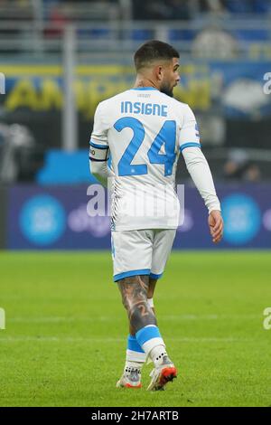 San Siro stadium, Milan, Italy, November 21, 2021, Lorenzo Insigne (SSC Napoli)  during  Inter - FC Internazionale vs SSC Napoli - italian soccer Serie A match Stock Photo