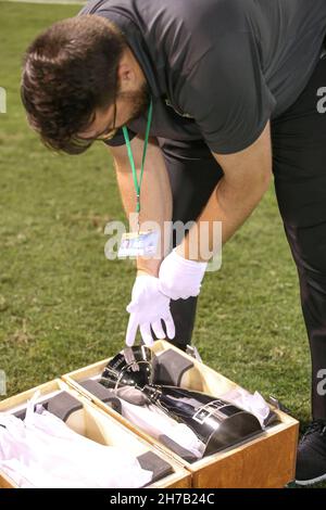 St. Petersburg, FL USA;  A general view of the trophy as it is prepared to be presented to the 2021Tampa Bay Rowdies after a USL Eastern Conference Ch Stock Photo