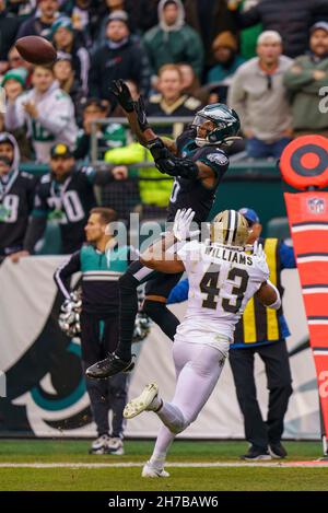 Philadelphia Eagles safety Marcus Epps heads to the locker room at the end  of the first half of an NFL football game against the New York Giants,  Sunday, Jan. 8, 2023, in