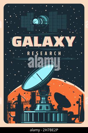 space galaxy cosmic card antenna signal world vector illustration Stock ...
