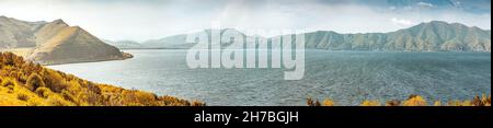View of Sevan Island in Lake Sevan in Armenia Stock Photo - Alamy