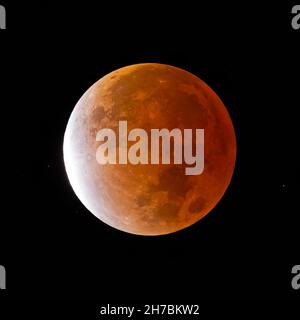 Partial Eclipse of the Moon November 2021 Stock Photo