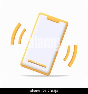 3d object smartphone vibrate icon vector illustration Stock Vector