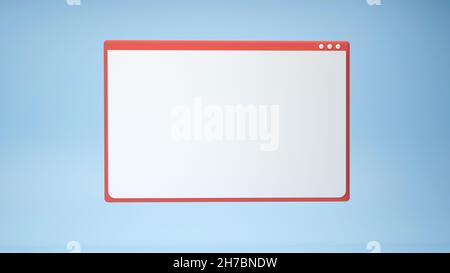 Blank white browser window mock up isolated, 3d illustration. Clear ...
