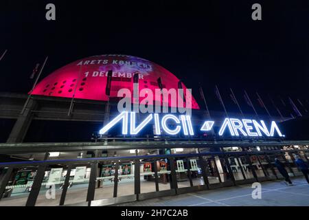 Avicii Arena, originally known as Stockholm Globe Arena and then Ericsson Globe Arena, is the world's largest spherical building Photo: Stina Stjernkv Stock Photo